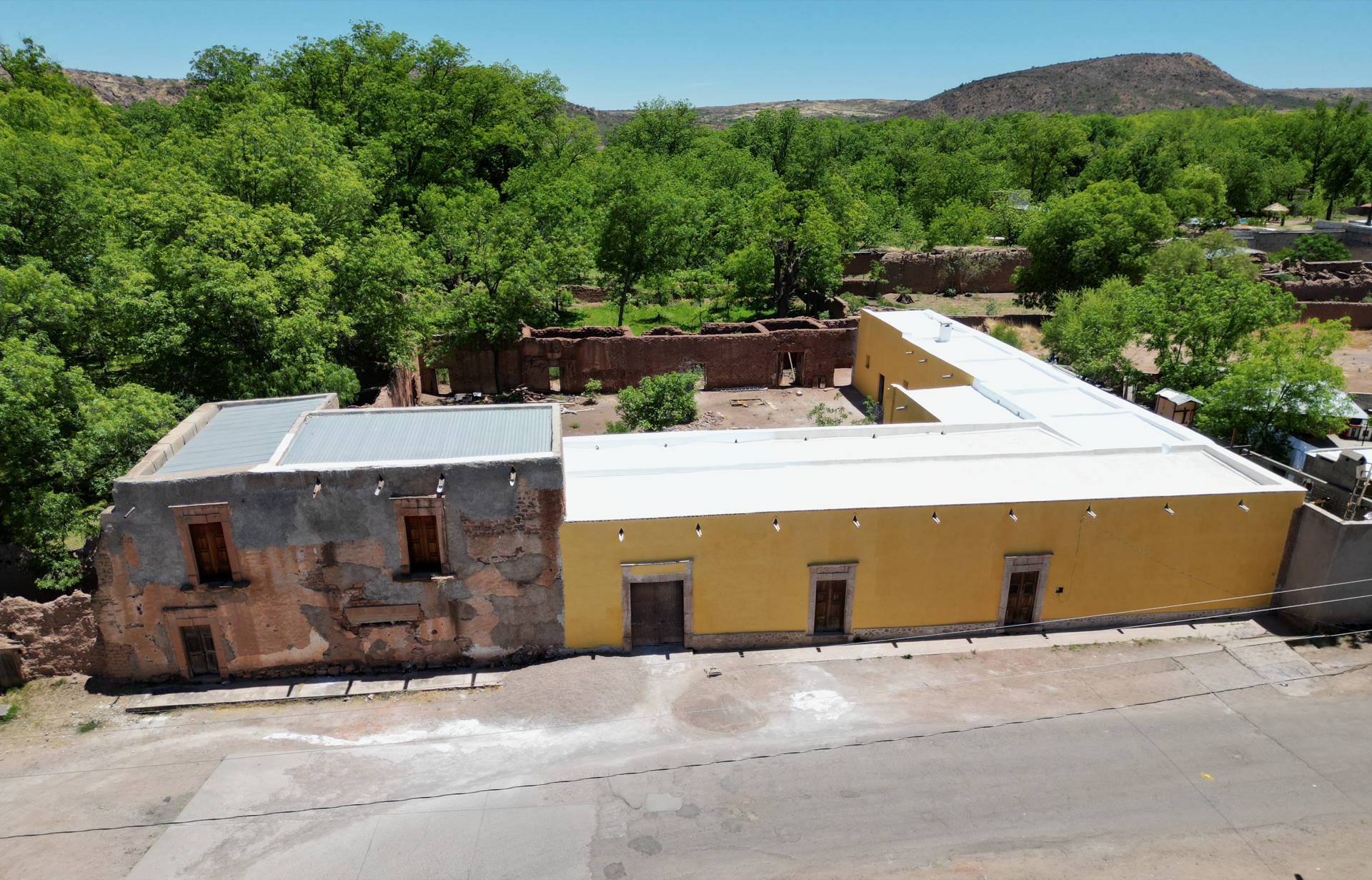 Vista aérea de Casa Talamantes, Talamantes, Chihuahua